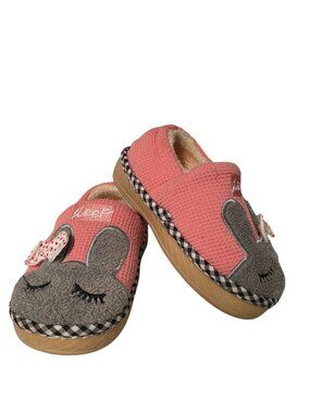 Jackshibo Toddler Girls Bunny Slippers Pink Size (16/17) US 1-1.5 Soft Sole GUC